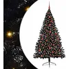 Image de vidaXL Sapin de Noël Artificiel pré-éclairé Noir 180 cm PVC, Arbre de Noël Moderne en cône, déco Lumineuse LED pré-éclairée, éclairage de Jardin Festif, intérieur saisonnier
