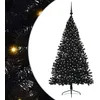 Image de vidaXL Sapin de Noël Artificiel pré-éclairé Noir 180 cm PVC, Arbre de Noël Moderne en cône, déco Lumineuse LED pré-éclairée, éclairage de Jardin Festif, intérieur saisonnier