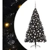 Image de vidaXL Sapin de Noël Artificiel pré-éclairé Noir 180 cm PVC, Arbre de Noël Moderne en Forme de cône, éclairage de Vacances USB, Display LED, déco Festive pour Le Salon et Le Jardin