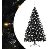 Image de vidaXL Sapin de Noël Artificiel pré-éclairé Noir 180 cm PVC, Arbre de Noël Moderne en Forme de cône, éclairage de Vacances USB, Display LED, déco Festive pour Le Salon et Le Jardin