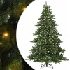 Image de vidaXL Sapin de Noël Artificiel à Branches Articulées Vert 240 cm, Sapin de Noël en cône Moderne, éclairé, décor de fête réaliste, Pliable, USB pour l’intérieur