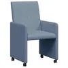 Image de vidaXL Chaises de Salle à Manger avec Roues 2 pcs Bleu 57 x 66 x 94 cm, Salle à Manger Moderne, Chaise Ergonomique, Rembourrage en Mousse, Siège en métal, Décoration de Cuisine, Réglable
