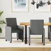 Image de vidaXL Chaises de Salle à Manger avec Roues 2 pcs Gris foncé tissu
