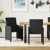 Image de vidaXL Chaises de Salle à Manger avec Roues 2 pcs Noir 57 x 66 x 94 cm