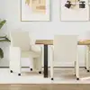 Image de vidaXL Chaises de Salle à Manger avec Roues 2 pcs Crème Faux cuir