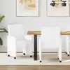Image de vidaXL Chaises de Salle à Manger avec Roues 2 pcs Blanc Faux cuir