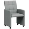 Image de vidaXL Chaises de Salle à Manger avec Roues 2 pcs Gris Clair Tissu, Chaise de Salle à Manger Moderne, Assise Ergonomique, Multi-Usages, Élégante, Confortable Intérieur, Facile à Déplacer