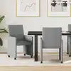 Image de vidaXL Chaises de Salle à Manger avec Roues 2 pcs Gris clair tissu
