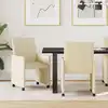 Image de vidaXL Chaises de Salle à Manger avec Roues 2 pcs Crème tissu
