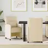 Image de vidaXL Chaises de Salle à Manger avec Roues 2 pcs Crème tissu