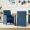Image de vidaXL Chaises de Salle à Manger avec Roues 2 pcs Bleu 57 x 67 x 95 cm