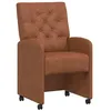 Image de vidaXL Chaises de Salle à Manger avec Roues 2 pcs Marron Faux Cuir, Ensemble de chaises de Salle à Manger Modernes, avec roulettes, Design en Simili Cuir, Cadre Bois métal Confortable