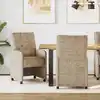 Image de vidaXL Chaises de Salle à Manger avec Roues 2 pcs Gris clair
