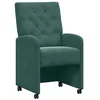 Image de vidaXL Chaises de Salle à Manger avec Roues 2 pcs Vert foncé Velours, Chaise de Cuisine Moderne, en Velours, Style intérieur, Assise en Mousse, Pratique et Trendy