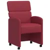 Image de vidaXL Chaises de Salle à Manger avec Roues 2 pcs Bordeaux, Chaises de Salle à Manger Élégantes, Design Ergonomique, Assise en Faux Cuir, Ensemble de Chaises Ajustables pour Solutions Familiales Fonct