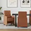 Image de vidaXL Chaises de Salle à Manger avec Roues 2 pcs Marron Simili cuir