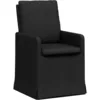 Image de vidaXL Chaises de Salle à Manger 2 pcs Noir 57 x 67 x 98 cm Tissu, Chaises de Salle à Manger Modernes et ergonomiques avec roulettes, parfaites pour des dîners en Famille et la déco intérieure
