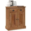Image de vidaXL Armoire de Rangement avec tiroir Naturel 65 x 30 x 75 cm, Salle à Manger, Solutions de Rangement en Teck Vintage, Petit Meuble pour espaces de Vie, unités en Bois Brun