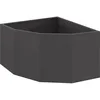 Image de vidaXL Jardinière d'angle Noir 60 x 60 x 35 cm Acier, Bac à Plantes extérieur, jardinière en Acier Durable, Gain de Place, Coin, déco Moderne pour Fleurs