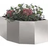 Image de vidaXL Jardinière d'angle Argent 60 x 60 x 35 cm Acier Inoxydable, Jardin et Terrasse, Jardinière en Acier, Boîte à Fleurs Durable, Conteneur Extérieur, Décor pour Plantes