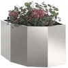 Image de vidaXL Jardinière d'angle Argent 45 x 45 x 35 cm Acier Inoxydable, Jardin et Terrasse, Jardinière en Acier, Boîte à Fleurs Durable, Conteneur Extérieur, Décor pour Plantes