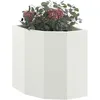 Image de vidaXL Jardinière d'angle Blanc 30 x 30 x 35 cm Acier, Bac à Plantes extérieur, jardinière en Acier Durable, Gain de Place, Coin, déco Moderne pour Fleurs