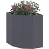 Image de vidaXL Jardinière d'angle Anthracite 30 x 30 x 35 cm Acier, Bac à Plantes extérieur, jardinière en Acier Durable, Gain de Place, Coin, déco Moderne pour Fleurs