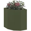Image de vidaXL Jardinière d'angle Vert Olive 30 x 30 x 35 cm Acier, Jardin et Terrasse, Jardinière en Acier, Boîte à Fleurs Durable, Conteneur Extérieur, Décor pour Plantes