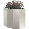 Image de vidaXL Jardinière d'angle Argent 30 x 30 x 35 cm Acier Inoxydable, Bac à Plantes extérieur, jardinière en Acier Durable, Gain de Place, Coin, déco Moderne pour Fleurs