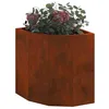 Image de vidaXL Jardinière d'angle Rouillé 30 x 30 x 35 cm, Bac à Plantes extérieur, jardinière en Acier Durable, Gain de Place, Coin, déco Moderne pour Fleurs