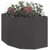 Image de vidaXL Jardinière d'angle Noir 60 x 60 x 50 cm Acier, Bac à Plantes extérieur, jardinière en Acier Durable, Gain de Place, Coin, déco Moderne pour Fleurs