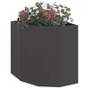 Image de vidaXL Jardinière d'angle Noir 45 x 45 x 50 cm Acier, Jardin et Terrasse, Jardinière en Acier, Boîte à Fleurs Durable, Conteneur Extérieur, Décor pour Plantes