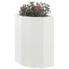Image de vidaXL Jardinière d'angle Blanc 30 x 30 x 50 cm Acier, Jardin et Terrasse, Jardinière en Acier, Boîte à Fleurs Durable, Conteneur Extérieur, Décor pour Plantes