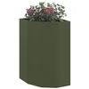 Image de vidaXL Jardinière d'angle Vert Olive 30 x 30 x 50 cm Acier, Bac à Plantes extérieur, jardinière en Acier Durable, Gain de Place, Coin, déco Moderne pour Fleurs
