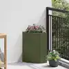 Image de vidaXL Jardinière d'Angle Vert olive 30 x 30 x 50 cm Acier