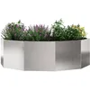 Image de vidaXL Jardinière Argent 120 x 120 x 35 cm Acier Inoxydable, Jardin et Terrasse, Pot de Fleurs en Acier Résistant, Conteneur Moderne pour Décor Extérieur