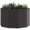 Image de vidaXL Jardinière Noir 60 x 60 x 35 cm Acier, Jardins et terrasses, jardinières Modernes en Acier, Pots Ronds, déco de Patio pour Exposer Vos Plantes