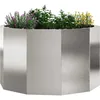 Image de vidaXL Jardinière Argent 60 x 60 x 35 cm Acier Inoxydable, Jardins et terrasses, jardinières Modernes en Acier, Pots Ronds, déco de Patio pour Exposer Vos Plantes