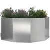 Image de vidaXL Jardinière Argent 120 x 120 x 50 cm Acier Inoxydable, Jardins et terrasses, jardinières Modernes en Acier, Pots Ronds, déco de Patio pour Exposer Vos Plantes