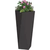 Image de vidaXL Jardinière Noir 30 x 30 x 75 cm Acier, Jardin et terrasse, bac à Fleurs en Acier Robuste, boîte rectangulaire pour déco de Patio
