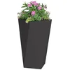 Image de vidaXL Jardinière Noir 40 x 40 x 75 cm Acier, Jardin et terrasse, bac à Fleurs en Acier Robuste, boîte rectangulaire pour déco de Patio