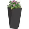 Image de vidaXL Jardinière 2 pcs Noir 40 x 40 x 75 cm Acier, Jardin et Terrasse, Bac à Plantes Résistant en Acier Rectangulaire, Idéal pour Décor et Présentation