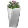 Image de vidaXL Jardinière 2 pcs Argent 40 x 40 x 75 cm Acier galvanisé, Jardin et Terrasse, Bac à Plantes Résistant en Acier Rectangulaire, Idéal pour Décor et Présentation