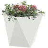 Image de vidaXL Jardinière Blanc 40 x 40 x 40 cm Acier, Jardin et Terrasse, Bac à Plantes Résistant en Acier Rectangulaire, Idéal pour Décor et Présentation