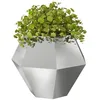 Image de vidaXL Jardinière Argent 100 x 100 x 80 cm Acier galvanisé, Jardin et terrasse, bac à Fleurs Solide, Support rectangulaire, décor d'herbes et Verdure, boîte