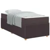 Image de vidaXL Cadre de lit avec Matelas Marron foncé 90 x 200 cm Tissu, Lit Moderne, Cadre en Bois, sommier Robuste, Matelas à Ressorts et Forme rectangulaire