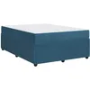 Image de vidaXL Cadre de lit avec Matelas Bleu 160 x 200 cm Tissu, Cadre de lit Moderne Chic, Design rectangulaire, Meuble Durable pour Chambre, Espace Sommeil Confortable