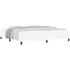 Image de vidaXL Cadre de lit avec Matelas Blanc Pur 200 x 200 cm Tissu, Cadre de lit Moderne, Design rectangulaire, Confort Multi-Zone avec Matelas à Ressorts ensachés