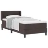 Image de vidaXL Lit à Ressorts avec tête de lit Marron foncé 190 x 90 cm Tissu