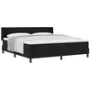 Image de vidaXL Lit à Ressorts avec Matelas Noir 200 x 180 cm Polyester, Lit de Chambre Moderne, Matelas en Mousse Durable, Solution de Sommeil Box Spring, mobilier intérieur Minimaliste stylé